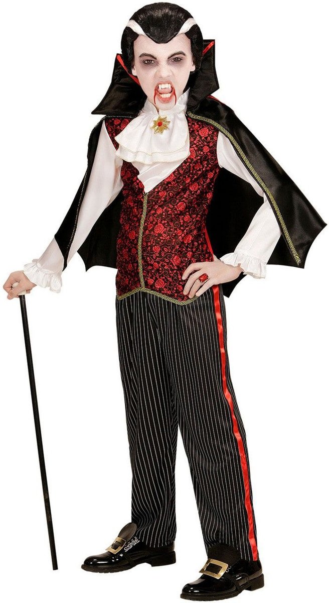 Vampier & Dracula Kostuum | Vampier Caballero | Jongen | Maat 140 | Carnaval kostuum | Verkleedkleding